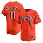 B.Orioles #11 Jordan Westburg Player Orange Limited Home Game Gdoa Stitched Jerseys