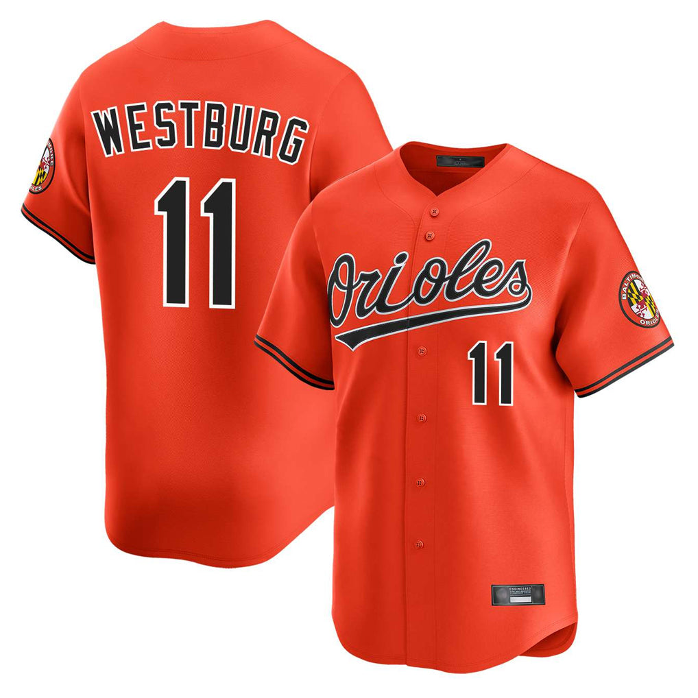 B.Orioles #11 Jordan Westburg Player Orange Limited Home Game Gdoa Stitched Jerseys