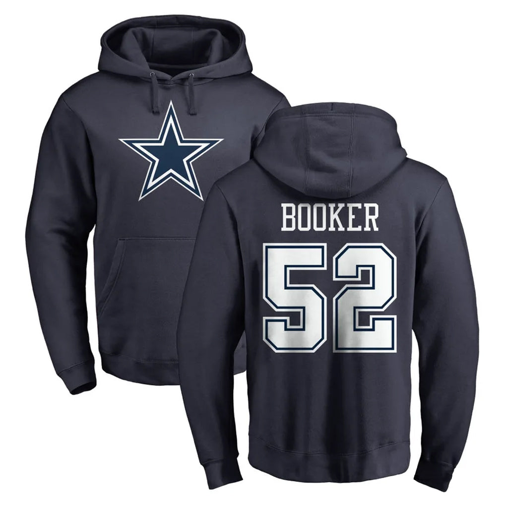 D.Cowboys #52 Tyler Booker Player Navy Pullover Hoodies Limited Gdoa Stitched Jerseys