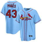 St. Louis Cardinals #43 Pedro Pages Player Light Blue Home Game Fdoa Stitched Jerseys