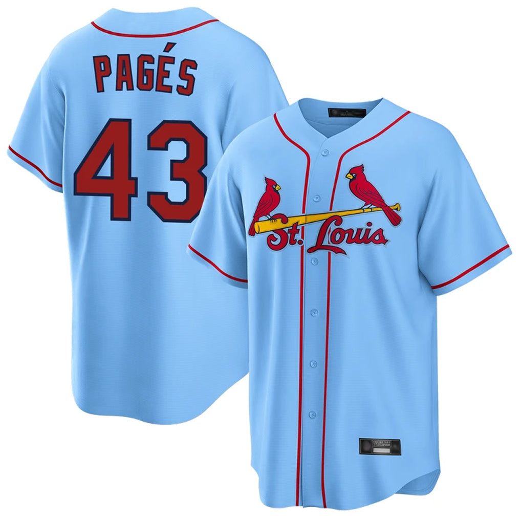 St. Louis Cardinals #43 Pedro Pages Player Light Blue Home Game Fdoa Stitched Jerseys