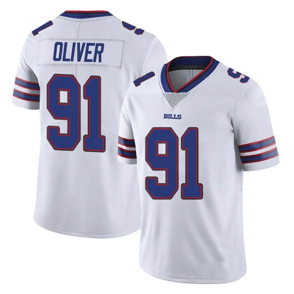 B.Bills #91 Ed Oliver Player White Vapor Untouchable Limited Gdoa Stitched Jerseys
