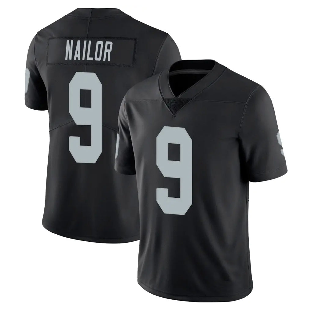 LV.Raiders #9 Jalen Nailor Player Black Limited Vapor Untouchable Home Game Gdoa Stitched Jerseys