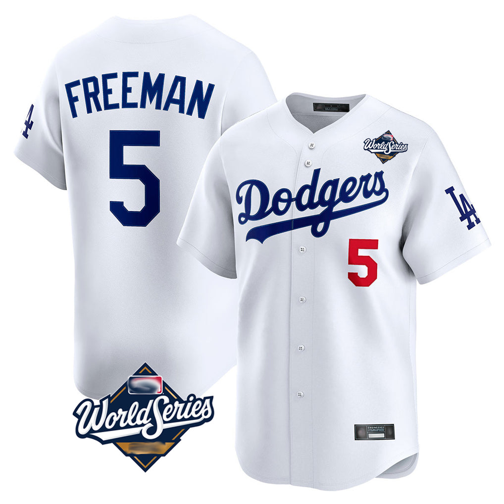 LA.Dodgers #5 Freddie Freeman Player White World Series Limited Home Fdoa Stitched Jerseys