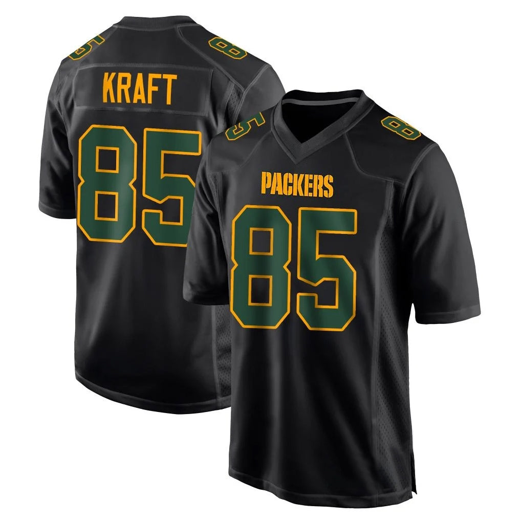 GB.Packers #85 Tucker Kraft Player Black Fashion Home Game Gdoa Stitched Jerseys