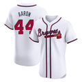 A.Braves #44 Hank Aaron Player White Limited Elite Home Game Gdoa Stitched Jerseys
