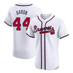 A.Braves #44 Hank Aaron Player White Limited Elite Home Game Gdoa Stitched Jerseys