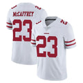 SF.49ers #23 Christian McCaffrey Player White Limited Vapor Untouchable Home Game Gdoa Stitched Jerseys