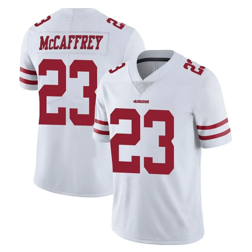 SF.49ers #23 Christian McCaffrey Player White Limited Vapor Untouchable Home Game Gdoa Stitched Jerseys