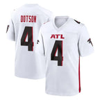 A.Falcons #4 Jahan Dotson Player White Home Game Gdoa Stitched Jerseys