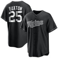 M.Twins #25 Byron Buxton Player Black Home Game Fdoa Stitched Jerseys