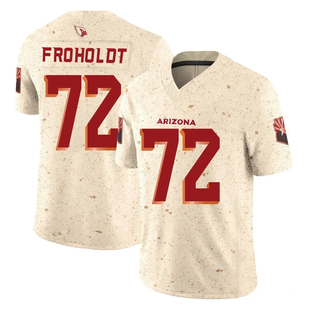 A.Cardinals #72 Hjalte Froholdt Player Cream Rivalries Collection Vapor Limited Home Game Gdoa Stitched Jerseys