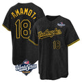 LA.Dodgers #18 Yoshinobu Yamamoto Player Black Gold World Series Limited Home Fdoa Stitched Jerseys