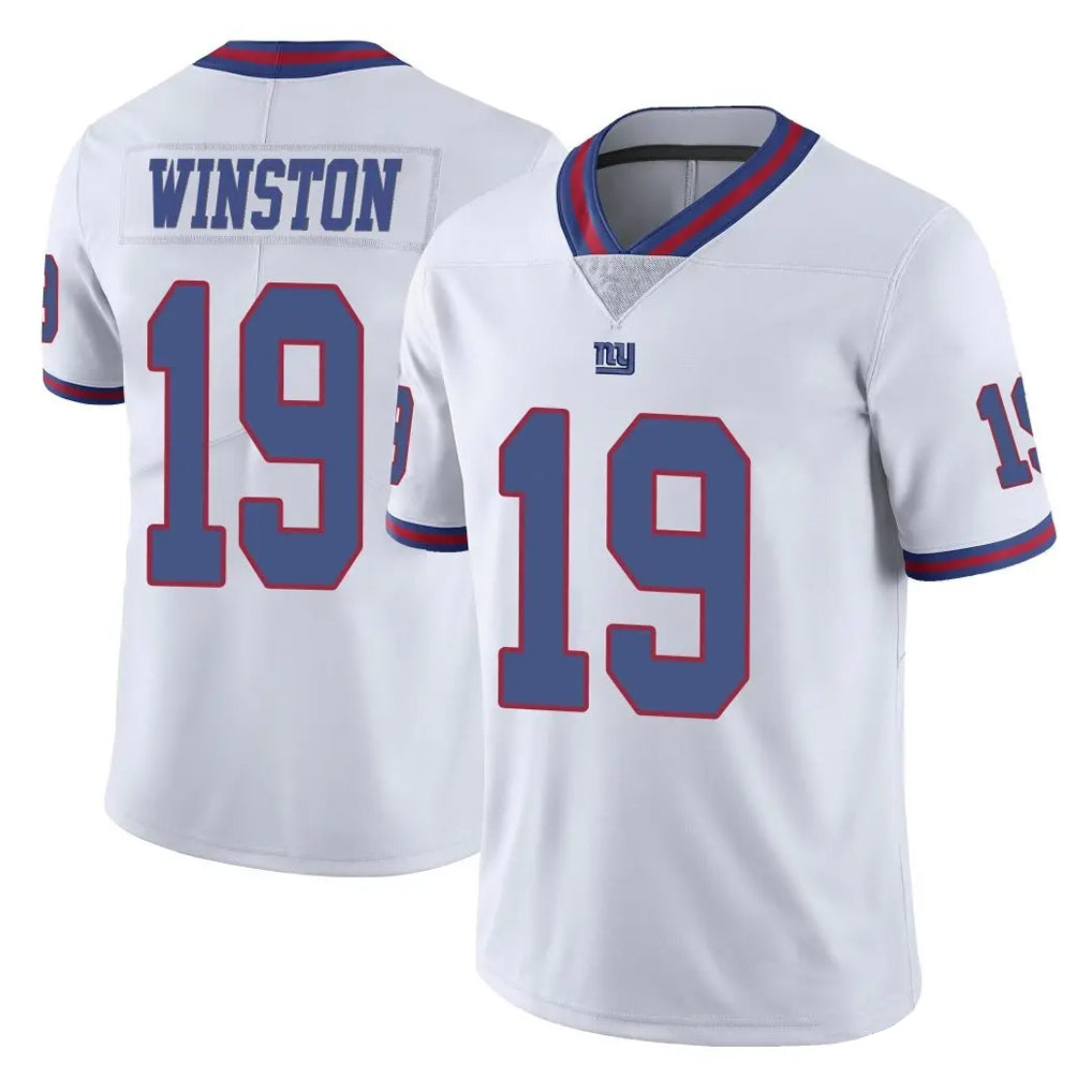 NY.Giants #19 Jameis Winston Player White Color Rush Home Game Gdoa Stitched Jerseys
