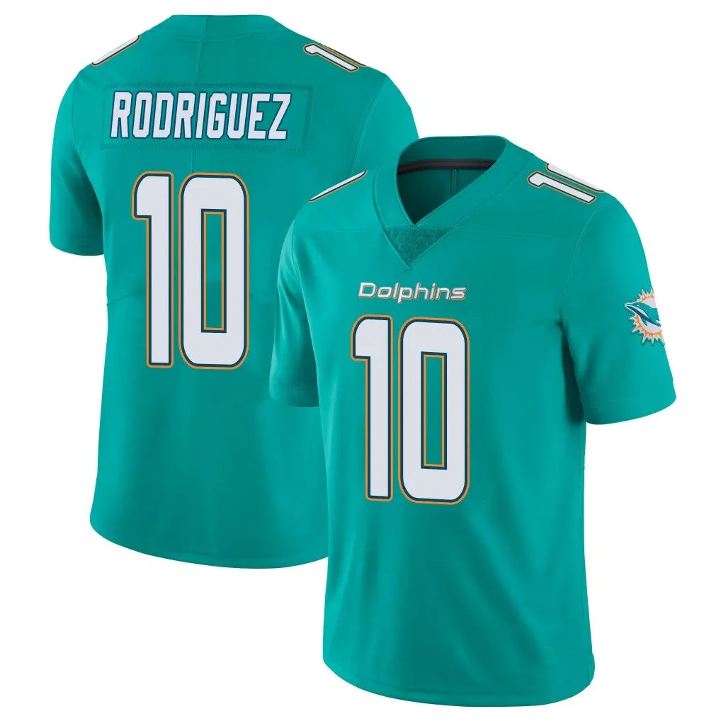 M.Dolphins #10 Jacob Rodriguez Player Aqua Limited Vapor Untouchable Home Game Gdoa Stitched Jerseys