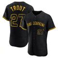LA.Angels #27 Mike Trout Player Black Snake Skin City Limited Elite Home Fdoa Stitched Jerseys