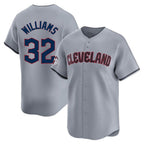 C.Guardians #32 Gavin Williams Player Gray Road Limited Home Gdoa Stitched Jerseys