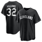 C.Guardians #32 Gavin Williams Player Black Home Game Gdoa Stitched Jerseys