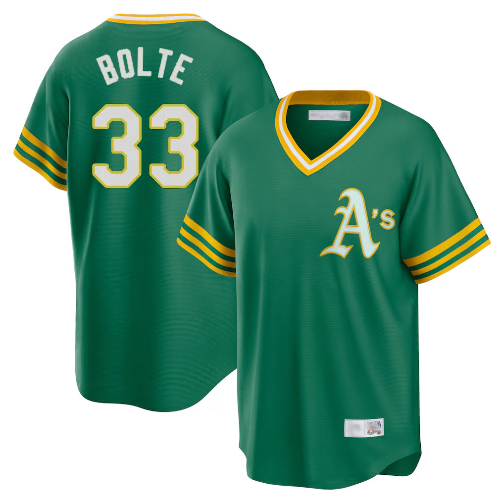 Athletics #33 Henry Bolte Player Kelly Green Cooperstown Collection T-shirt Game Gdoa Stitched Jerseys