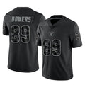 LV.Raiders #89 Brock Bowers Player Black Reflective Limited Game Gdoa Stitched Jerseys