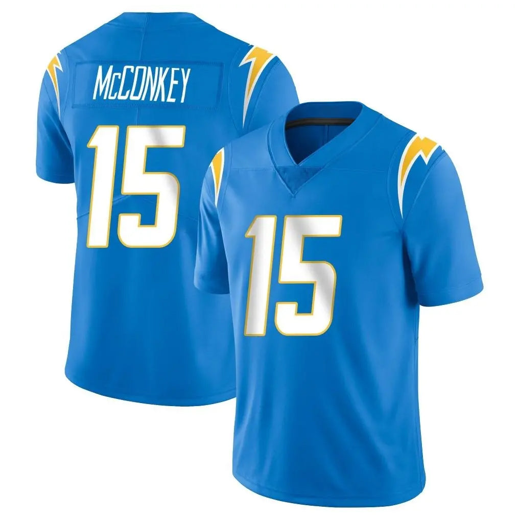 LA.Chargers #15 Ladd McConkey Player Blue Limited Vapor Untouchable Home Game Gdoa Stitched Jerseys