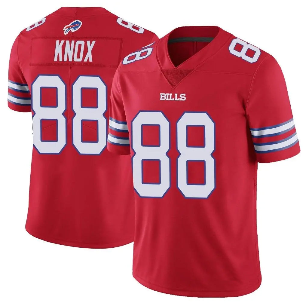 B.Bills #88 Dawson Knox Player Red Vapor Untouchable Limited Gdoa Stitched Jerseys