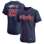 A.Braves #29 John Smoltz Player Navy Limited Elite Home Game Gdoa Stitched Jerseys