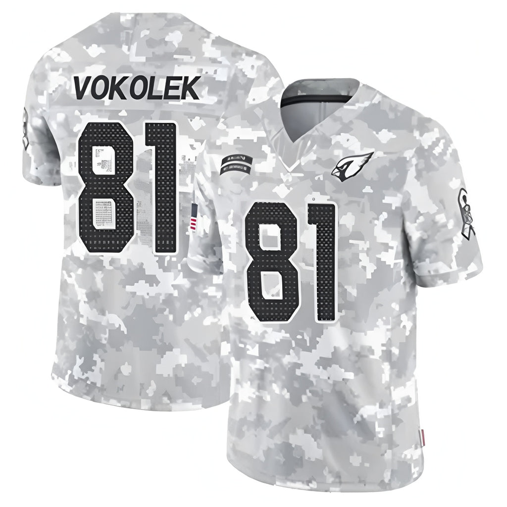 A.Cardinals #81 Travis Vokolek Player Camo Salute to Service Limited Gdoa Stitched Jerseys