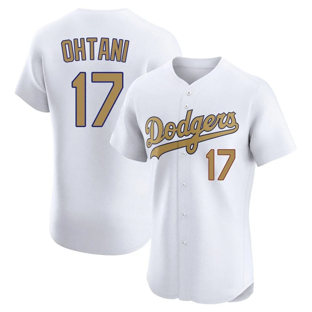 LA.Dodgers #17 Shohei Ohtani Player Gold Limited Elite Home Fdoa Stitched Jerseys