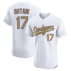 LA.Dodgers #17 Shohei Ohtani Player Gold Limited Elite Home Fdoa Stitched Jerseys