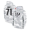 C.Bengals #71 Amarius Mims Player Arctic Camo Salute to Service Pullover Hoodie Limited Gdoa Stitched Jerseys