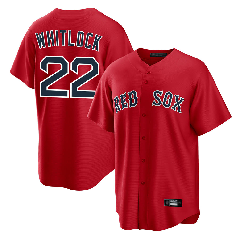 B.Red Sox #22 Garrett Whitlock Player Red Home Game Gdoa Stitched Jerseys