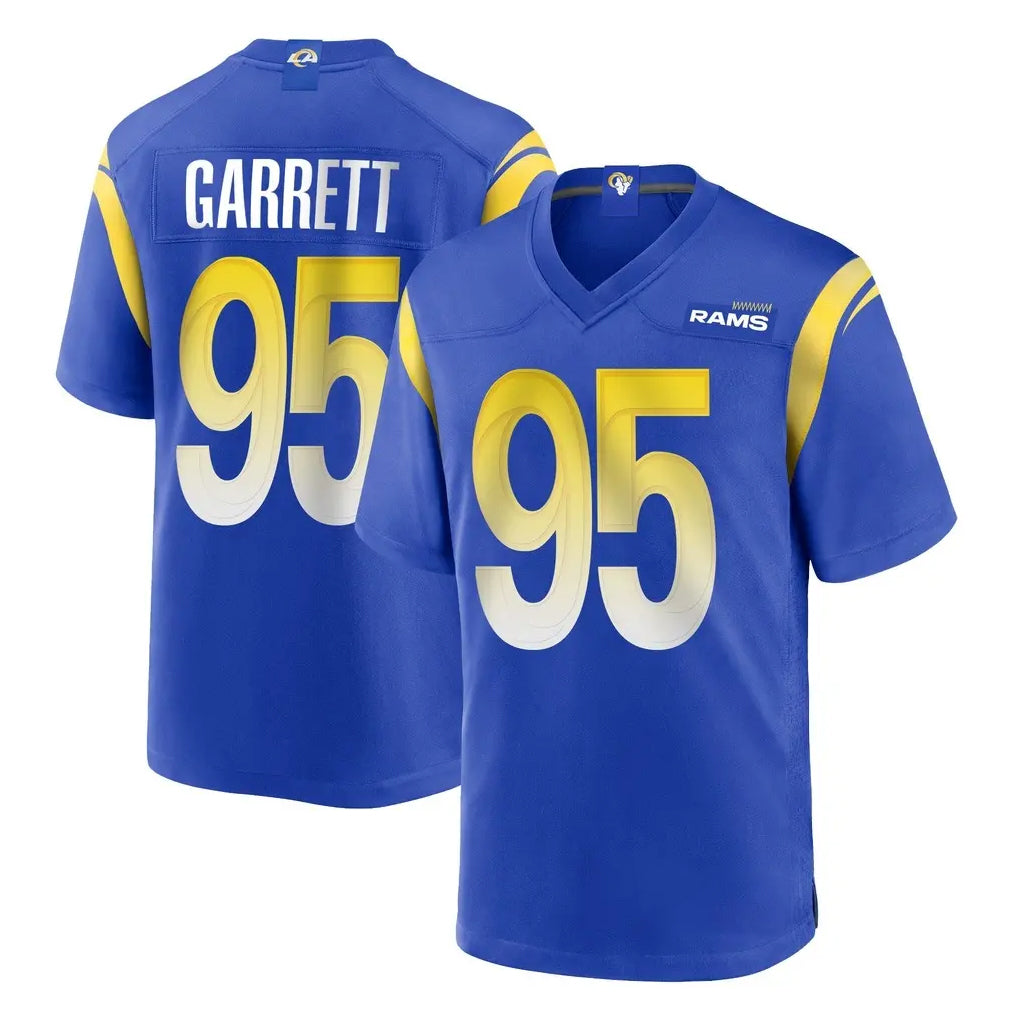 LA.Rams #95 Myles Garrett Player Royal Home Game Gdoa Stitched Jerseys