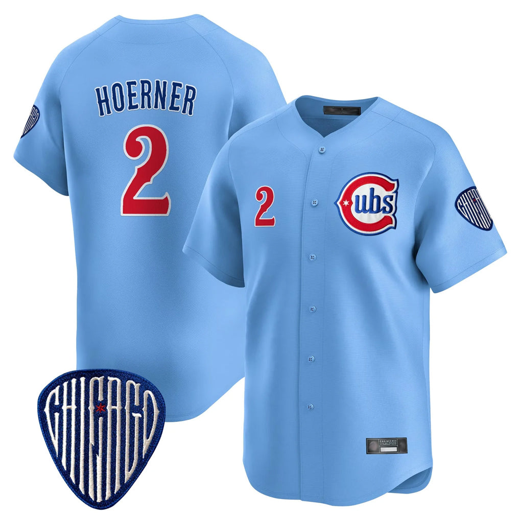 C.Cubs #2 Nico Hoerner Player Blue Vapor Premier Limited Home Gdoa Stitched Jerseys