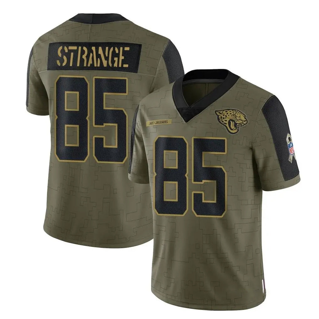 J.Jaguars #85 Brenton Strange Player Olive Salute To Service Limited Game Gdoa Stitched Jerseys