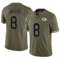 GB.Packers #8 Josh Jacobs Player Olive Salute To Service Limited Gdoa Stitched Jerseys