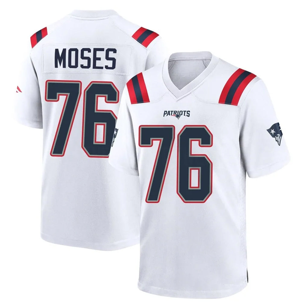 NE.Patriots #76 Morgan Moses Player White Home Game Gdoa Stitched Jerseys