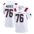 NE.Patriots #76 Morgan Moses Player White Home Game Gdoa Stitched Jerseys