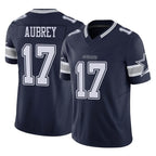D.Cowboys #17 Brandon Aubrey Player Navy Limited Vapor F.U.S.E. Home Game Gdoa Stitched Jerseys