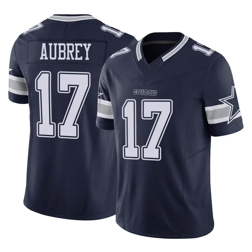 D.Cowboys #17 Brandon Aubrey Player Navy Limited Vapor F.U.S.E. Home Game Gdoa Stitched Jerseys