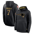 NE.Patriots #7 Carlton Davis III Player Black Salute to Service Hoodies Limited Game Gdoa Stitched Jerseys