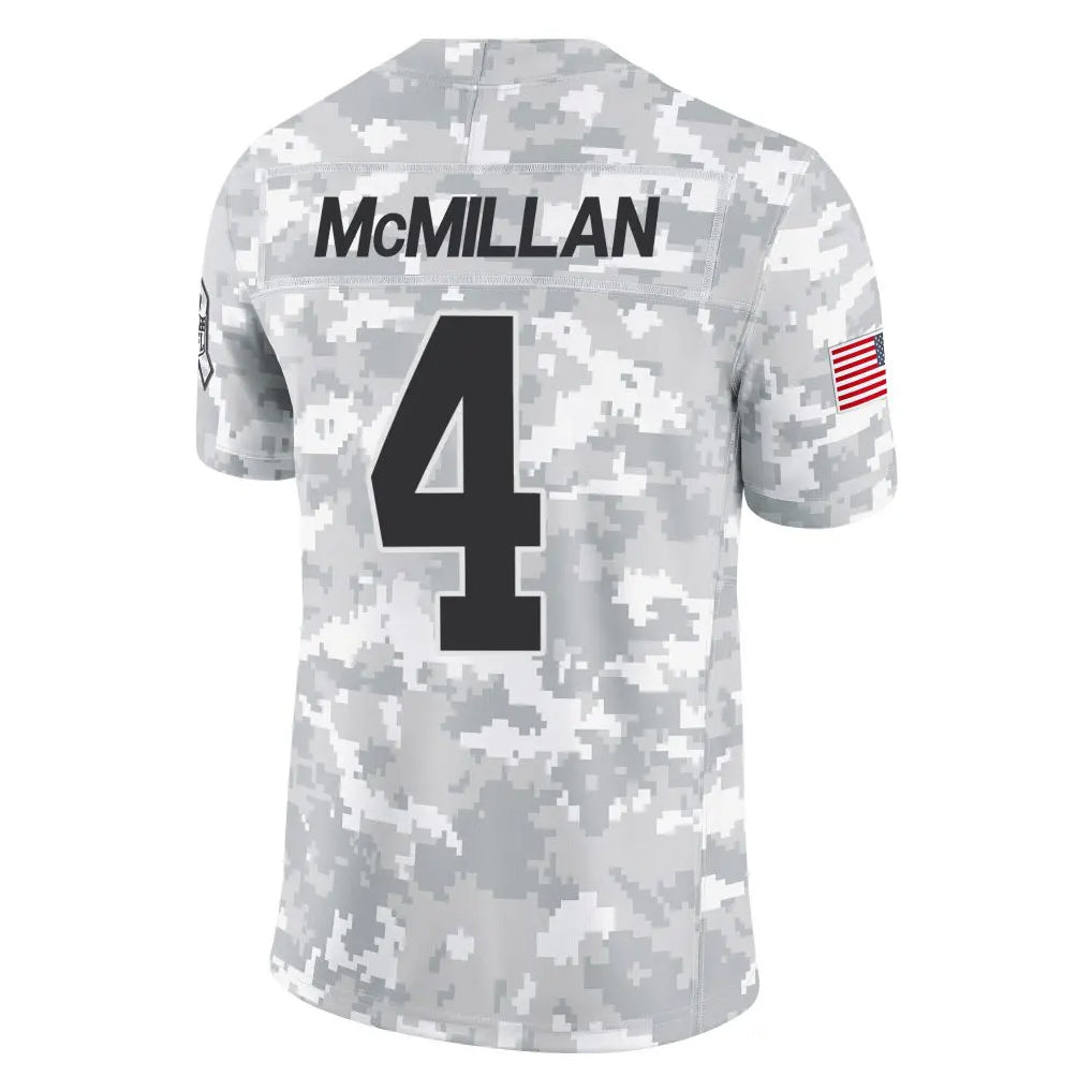C.Panthers #4 Tetairoa McMillan Player Arctic Camo Salute to Service Limited Game Gdoa Stitched Jerseys
