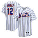 NY.Mets #12 Francisco Lindor Player White Home Game Fdoa Stitched Jerseys