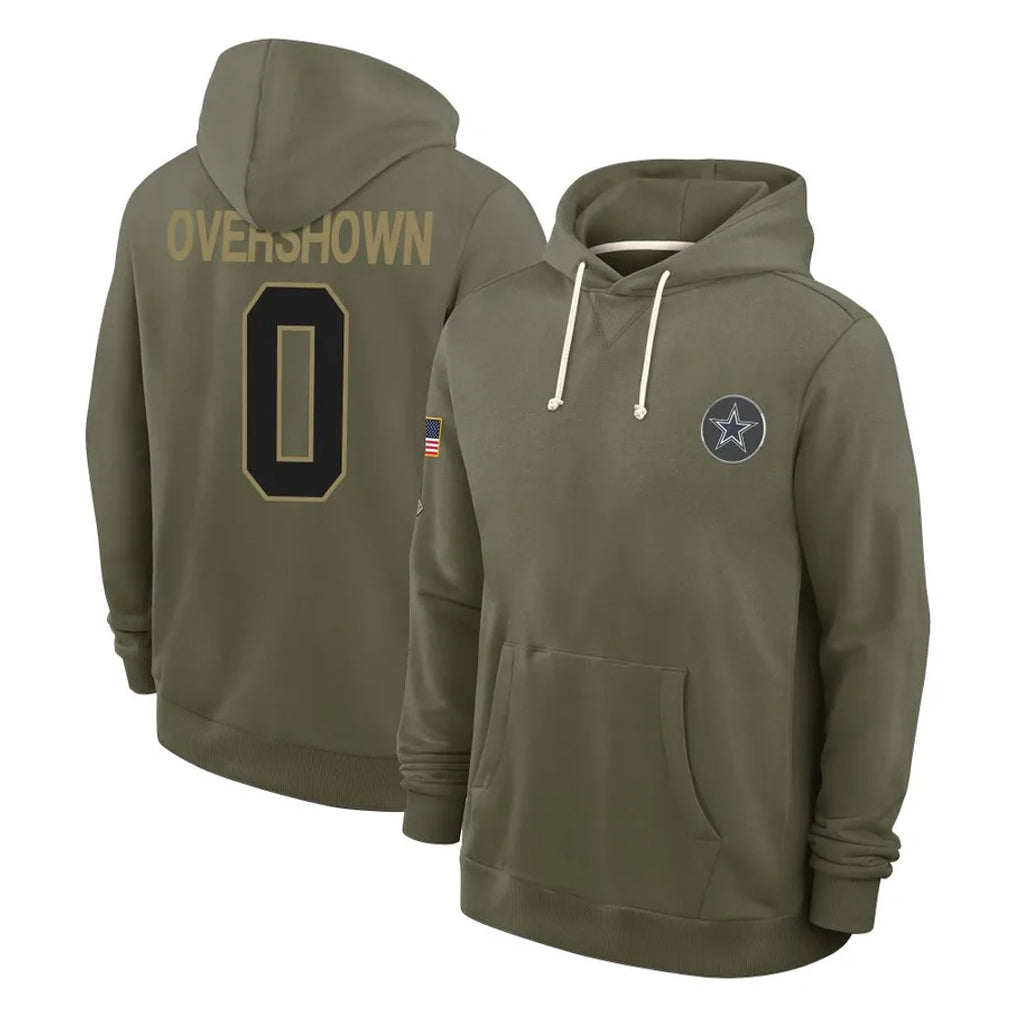 D.Cowboys #0 DeMarvion Overshown Player Olive Salute to Service Pullover Hoodies Limited Gdoa Stitched Jerseys