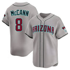 A.Diamondbacks #8 James McCann Player Gray Road Limited Home Game Gdoa Stitched Jerseys