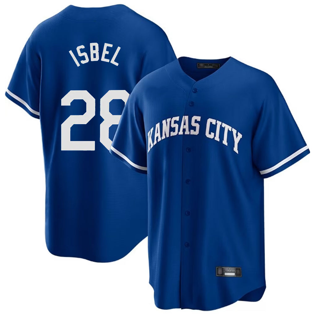 KC.Royals #28 Kyle Isbel Player Royal Game Home Gdoa Stitched Jerseys
