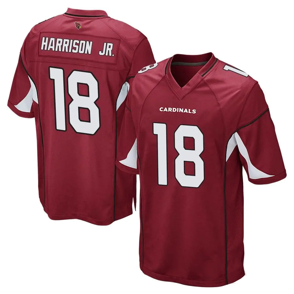 A.Cardinals #18 Marvin Harrison Jr. Player Cardinal Home Game Gdoa Stitched Jerseys