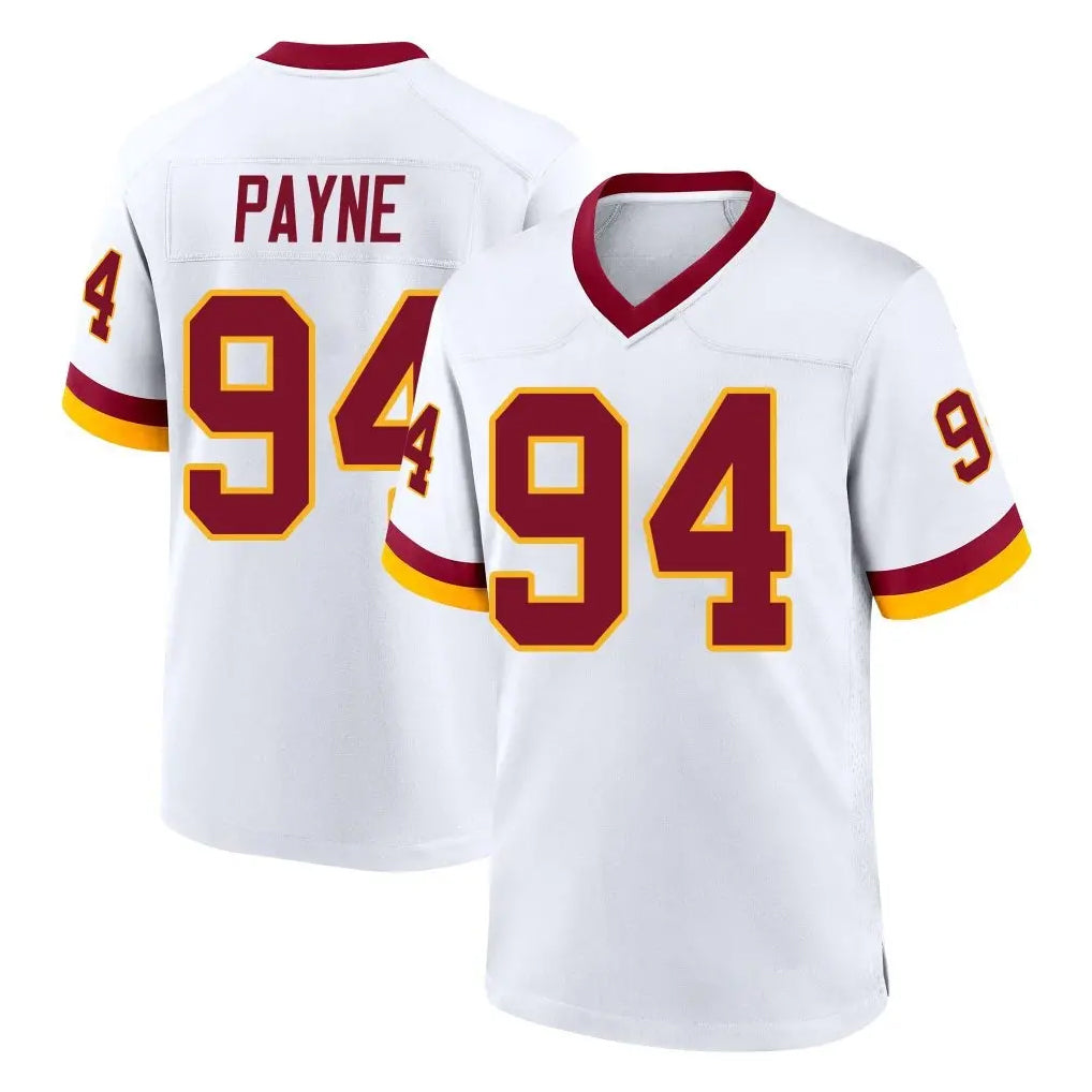 W.Commanders #94 Daron Payne Player White Home Game Gdoa Stitched Jerseys