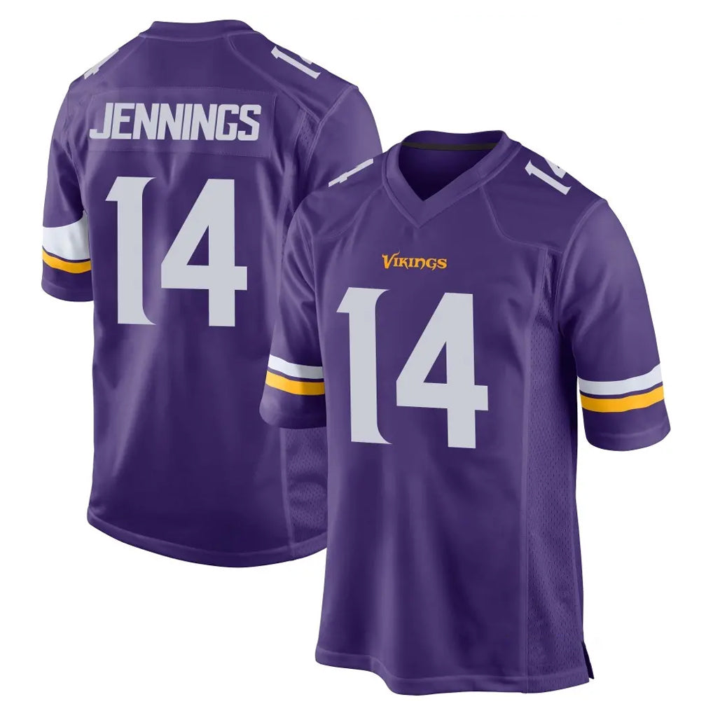 M.Vikings #14 Jauan Jennings Player Purple Home Game Gdoa Stitched Jerseys