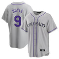 C.Rockies #9 Brenton Doyle Player Gray Game Home Gdoa Stitched Jerseys